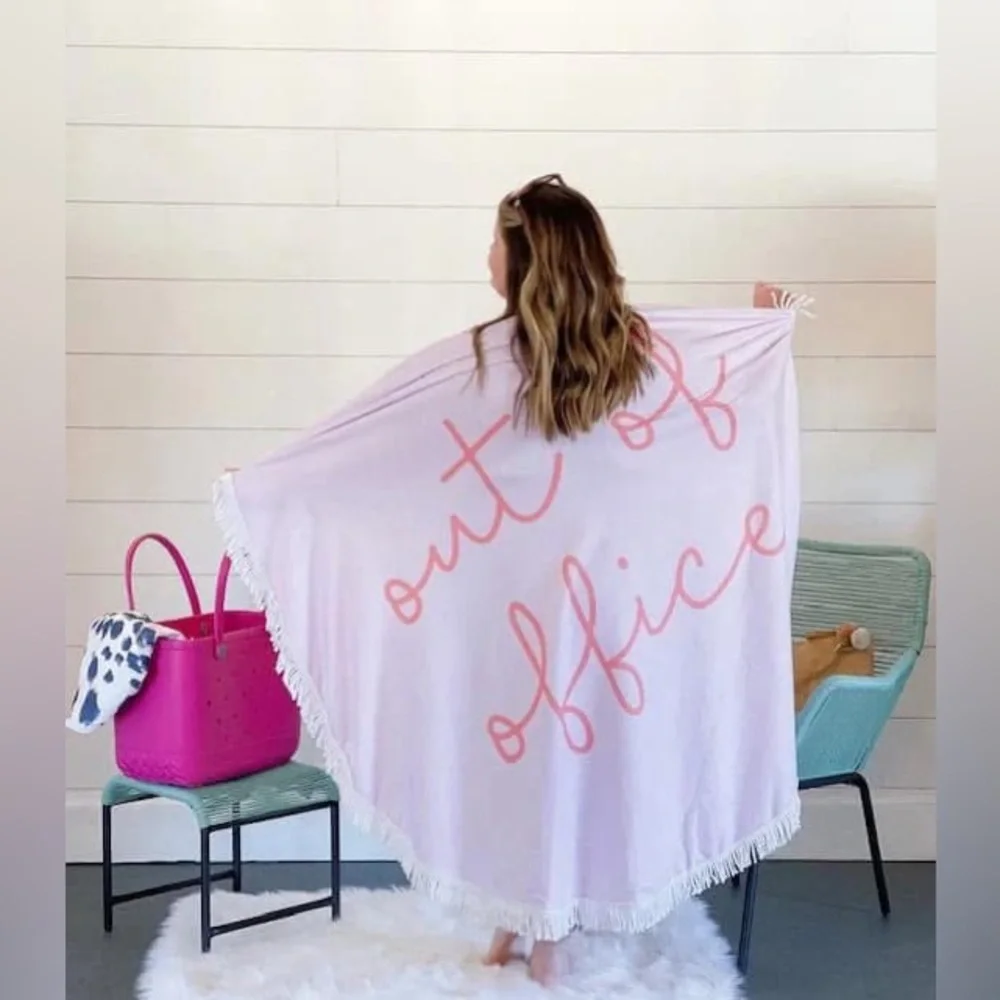 “Out Of Office” 60” Circular Beach Towel